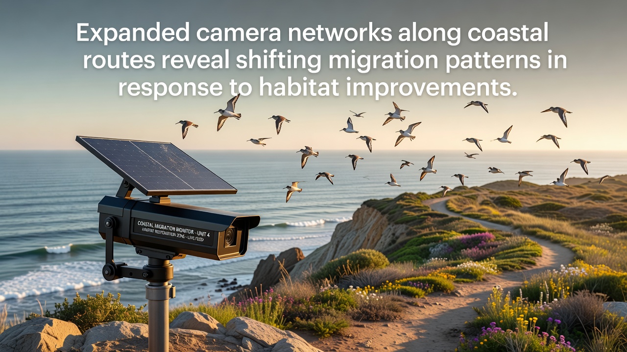 Camera Networks on Coastal Paths Track Migration Changes After Habitat Work