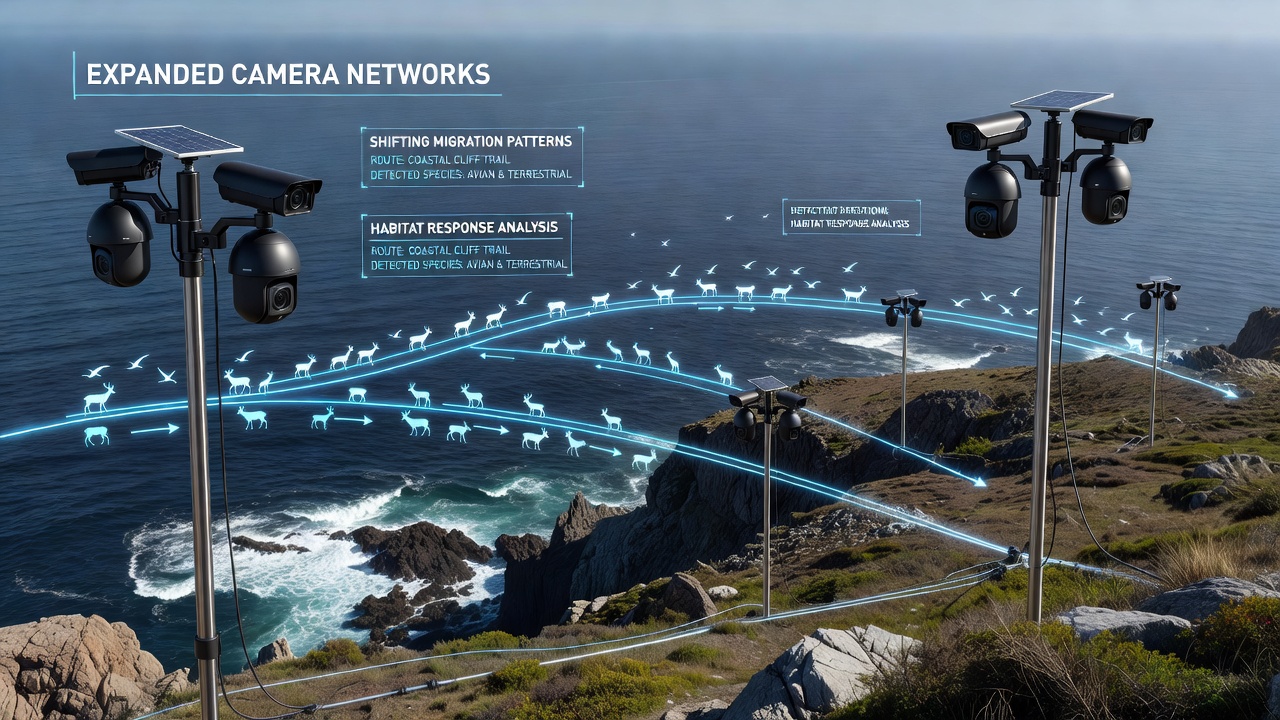 Camera footage examples showing animals using new paths after habitat restoration